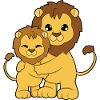 Lion Family Embrace