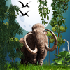 Moonlit Mammoth in Jungle Night