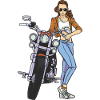 Motorcyklist Biker Kvindelige Bikergirl Motorcykel Kvinde
