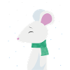 Souris blanche Noël