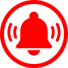 Red ringing alarm bell