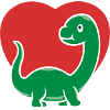 DINO HEART Dinosaur Love