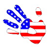 Stars And Stripes Hand Print Silhouette