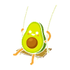 Avocado on a swing