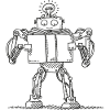 Robots Book Read Machine Learning AI Symbol