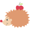 hedgehog with apple