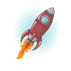 Comic Rocket Spaceship Spacecraft Missile
