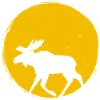 Suède Moose Silhouette Sun Gift