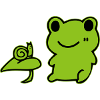 Kawaii frog with snail