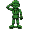 Grön militär soldat leksak sergeant saluting