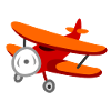 Red biplane plane
