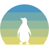 Retro Green Penguin