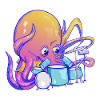 Octopus plays drums