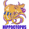 Funny hippo with tentacles