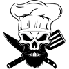 cook bearded skeleton bake bearded human chef
