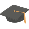 Schule Uni Abschluss Hut Symbol