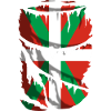 Drapeau d’Euskadi brisé. Ikurriña