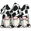 Cute Cow Print Gnomes