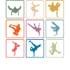 Retro break dancer Breatdancing