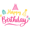 Happy Birthday Bunte Schrift
