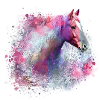 haflinger,pferd,graffiti, malerei, pferdekopf,bunt