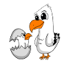Möwe mit Baby Möwe