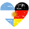 Flag heart Argentina Germany Flag