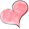 Coeur Aquarelle Rose