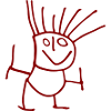 Strichmaennchen Manu rot