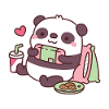 Cute Panda Playing Video Games