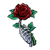 Tatuering Skelett Ros Blommor Kroppskonst