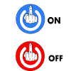 Middle finger ON and OFF