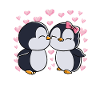 Valentine's Day Penguin Couple Penguins