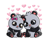 Mignon Panda Bears Saint-Valentin
