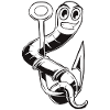 Angler Hacken mit einem Wurm Köder Angelrute für