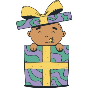 Baby im Geschenkkarton