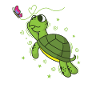 Turtle with Butterfly Reptile Water