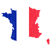 France Flag Map Outline