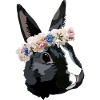 rabbit with flower wreath