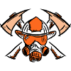 Firefighter logo. Firefighter helmet axes.