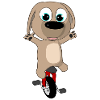 Chiot heureux en monocycle