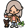 Cute toca girl - Aesthetic game character and dog