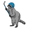 Waschbär Eishockey Eishockeyschläger