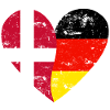 Flag Heart Denmark Germany Flag
