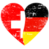Flag Heart Switzerland Germany Flag