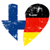 Flag Heart Finland Germany Flag