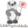 Lieblingsfrechdachs mit Herzschild