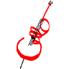 Lettrage violoncelle rouge