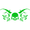 Crâne Tribal Vert