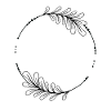 Black circle frame with leaves